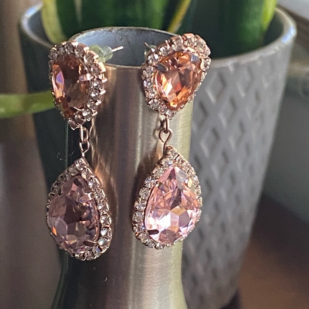 Beautiful blush earrings for wedding or graduation